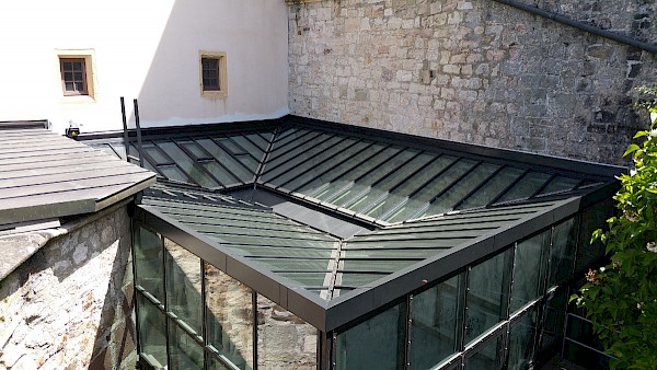 Dachsanierung eines denkmalgeschützten Museums.